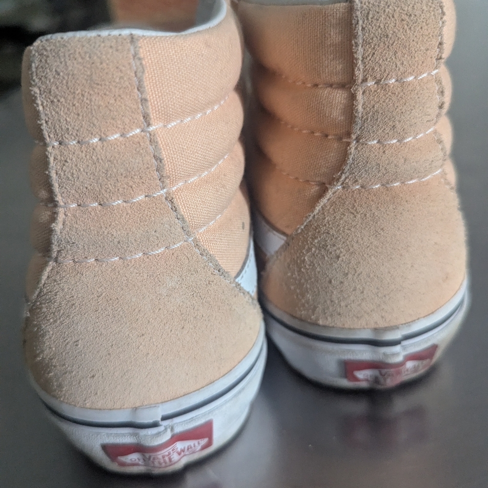 Vans High-Top Sneakers in Tan and White